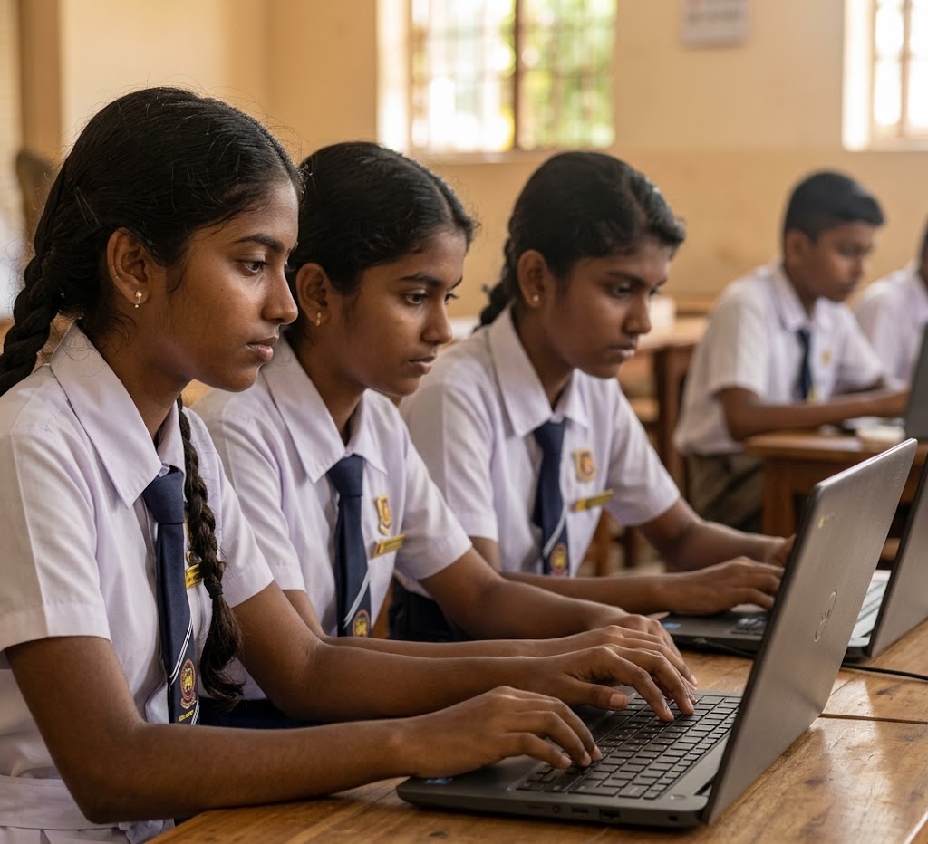 Students using technology